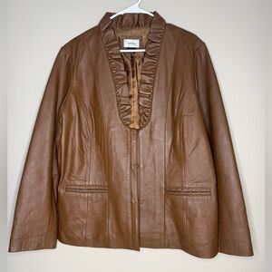 Neiman Marcus Tan Leather Jacket